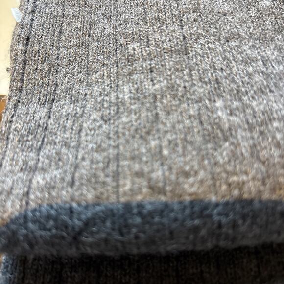 PRADA Ribbed Scarf charcoal Grey Red Rubber Label Wool Blend 49x6.5” - Picture 9 of 9